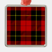 Wallace Tartan Red Black kariert Ornament Aus Metall (Vorne)