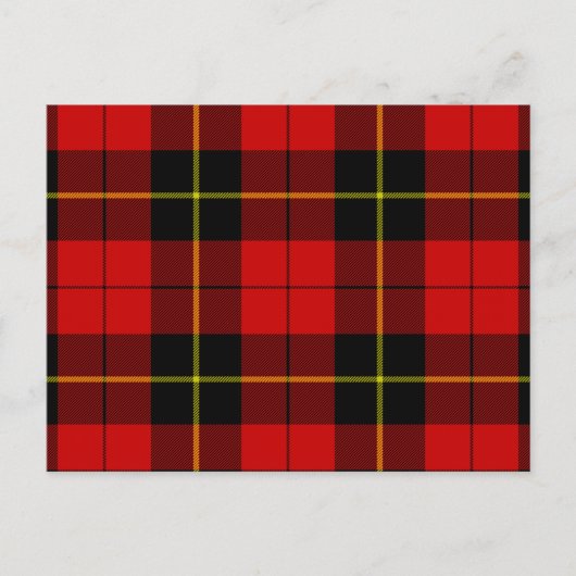 Wallace Tartan Red Black kariert Postkarte (Vorderseite)