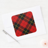 Wallace Tartan Red Black kariert Quadratischer Aufkleber (Umschlag)