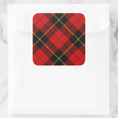 Wallace Tartan Red Black kariert Quadratischer Aufkleber (Tasche)