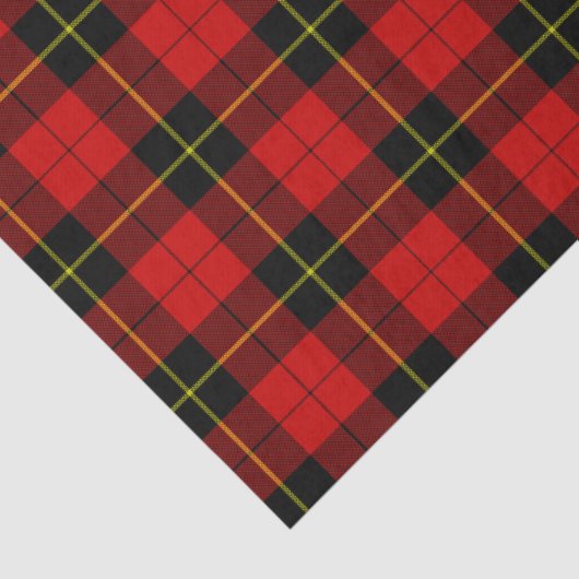 Wallace Tartan Red Black kariert Seidenpapier (Detail)