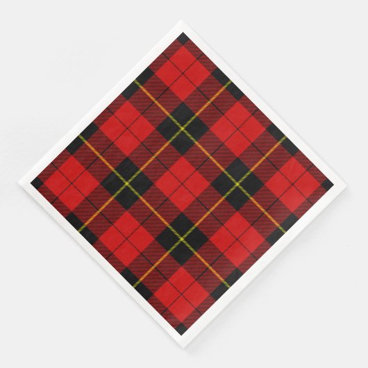 Wallace Tartan Red Black kariert Serviette (Ecke)