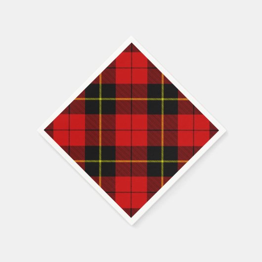 Wallace Tartan Red Black kariert Serviette (Ecke)