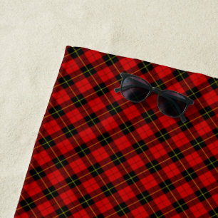 Wallace Tartan Red Black kariert Strandtuch