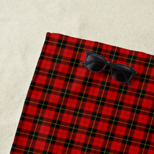 Wallace Tartan Red Black kariert Strandtuch
