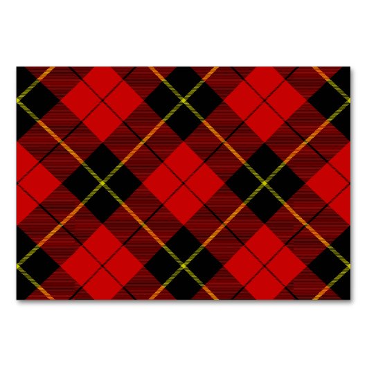 Wallace Tartan Red Black kariert Tischnummer (Vorderseite)