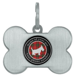 Wallace Tartan Scottie Dog Personalisiert Tiermarke