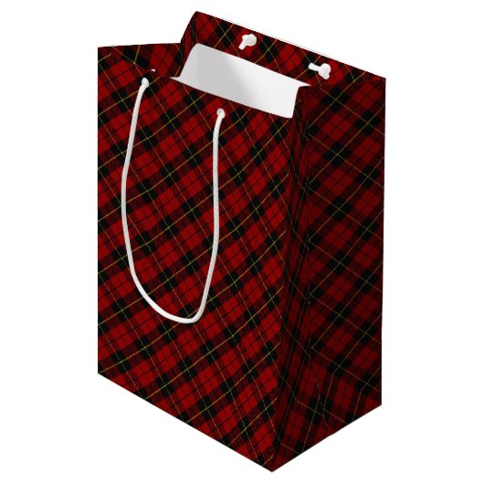 Wallace Tartan Scottish Clan Kariert Pattern Mittlere Geschenktüte (Vorderseite Schrägansicht)