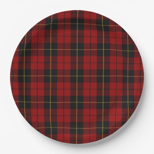 Wallace Tartan Scottish Clan Kariertes Muster Pappteller (Vorderseite)