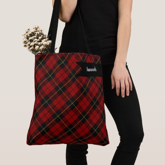 Wallace Tartan Scottish Clan Kariertes Muster Tasche (Von Nahem)