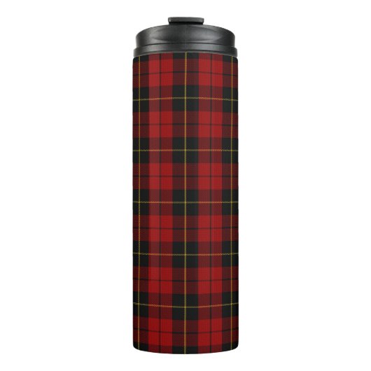 Wallace Tartan Scottish Clan Kariertes Muster Thermosbecher (Vorderseite)