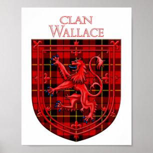 Wallace Tartan Scottish Kariert Lion Rampant Poster