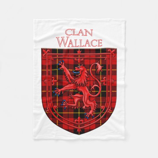 Wallace Tartan Scottish Plaid Lion Rampant Fleecedecke (Vorderseite)