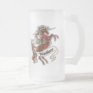 Wallacetartan-Einhorn Mattglas Bierglas