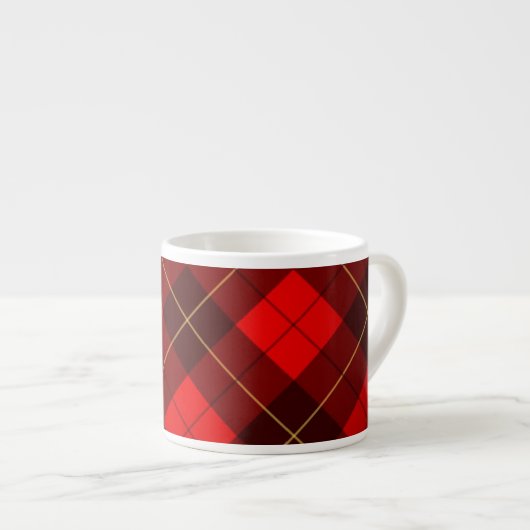 Wallacetartanhintergrund Espressotasse (Vorderseite Rechts)