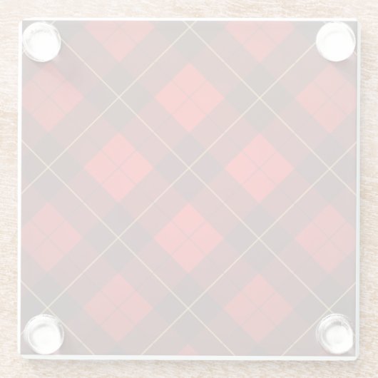 Wallacetartanhintergrund Glasuntersetzer (Rückseite)