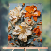 Wallblume - Impasto Floral Acrylschild (Neutral)