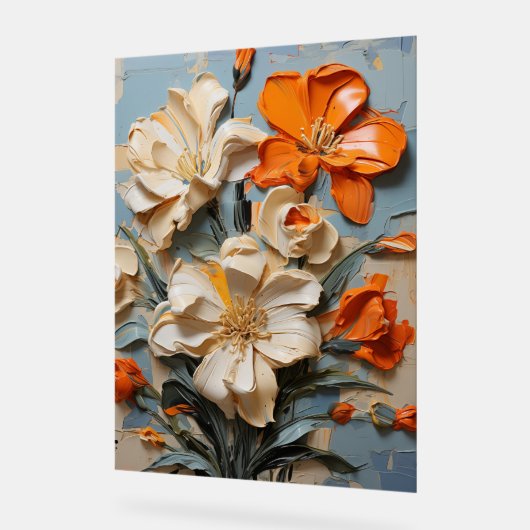 Wallblume - Impasto Floral Acrylschild (Winkel)