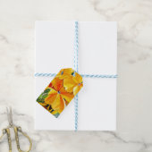 Wallblumengeschmückte originale Aquarellkunst Geschenkanhänger (Mit Garn)