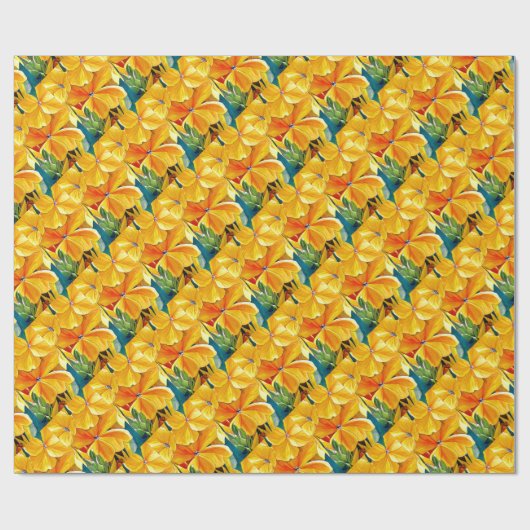 Wallblumengeschmückte originale Aquarellkunst Geschenkpapier (Flach)