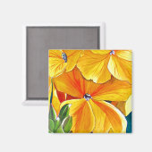 Wallblumengeschmückte originale Aquarellkunst Magnet (Vorderseite/Rückseite)