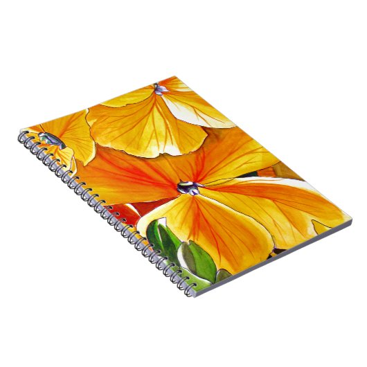 Wallblumengeschmückte originale Aquarellkunst Notizblock (Rechte Seite)