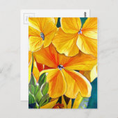Wallblumengeschmückte originale Aquarellkunst Postkarte (Vorne/Hinten)