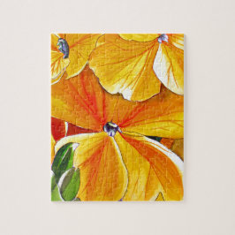 Wallblumengeschmückte originale Aquarellkunst Puzzle