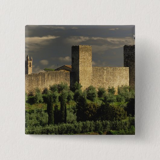 Walled Stadt Monteriggioni, in der Provinz Button (Vorderseite)