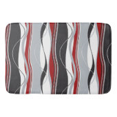 Wallend Wellen rot, weiß, schwarz u. Grau Badematte (Vorderseite)