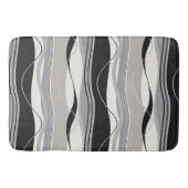 Wallend Wellen-Schwarz-Grau u. Weiß Badematte (Vorderseite)