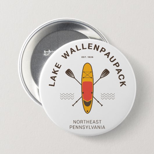 Wallenpaupack Pennsylvania Paddle Boarding Button (Vorne & Hinten)