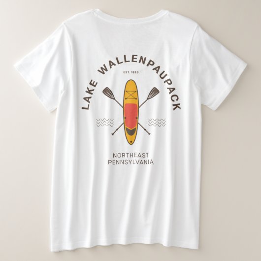 Wallenpaupack Pennsylvania Paddle Boarding Große Größe T-Shirt (Design Rückseite)