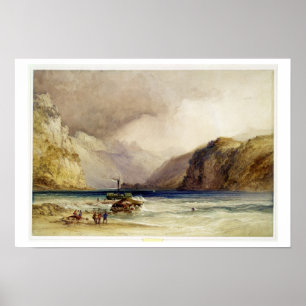 Wallenstadt, aus Wesen, Schweiz, 1842 (w/c Poster