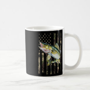 Walleye Camo Amerikanische Flagge Kaffeetasse