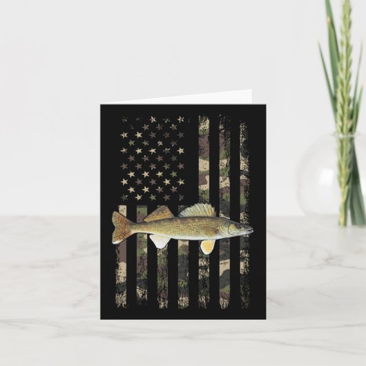 Walleye Camouflage American Flag1 Karte (Vorderseite)