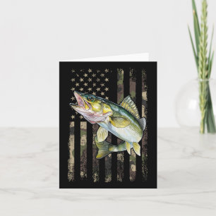 Walleye Camouflage American Flag Karte