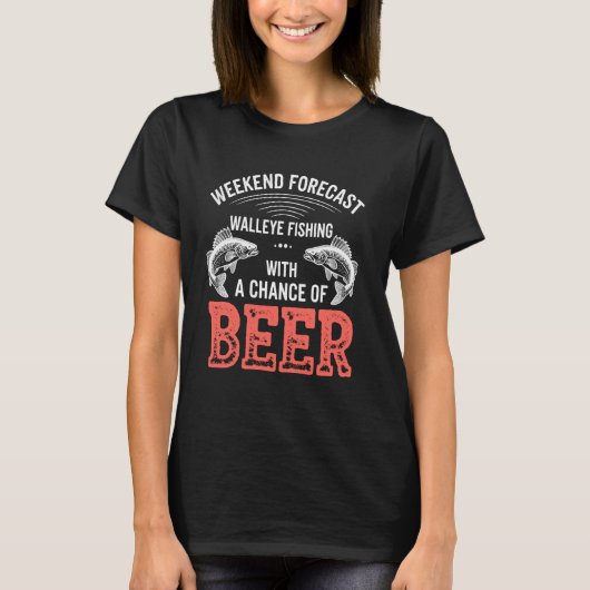 Walleye Fischen am Wochenende mit Chance T-Shirt (Vorderseite)