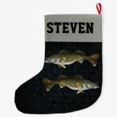 Walleye Fischen Coole Sportarten Herren Pickerel Großer Weihnachtsstrumpf (Rückseite)