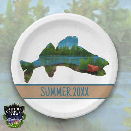 Walleye Fischen Zelt Camping Lake Pappteller