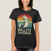 walleye Fischer cooles Walkee Angeldesign Wome T-Shirt (Vorderseite)