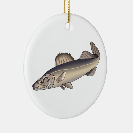 Walleye Fish Keramik Ornament (Rechts)