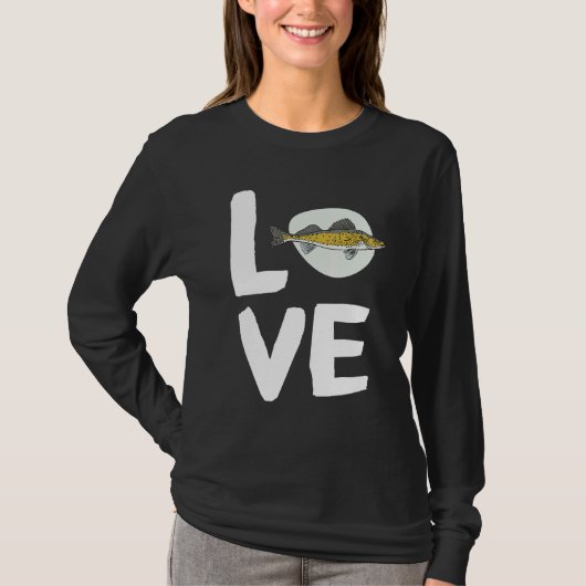 Walleye Fish Liebe Simple Animal Unique Design App T-Shirt (Vorderseite)