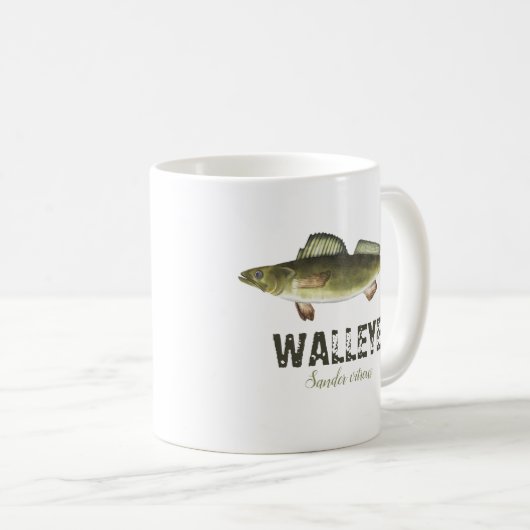 Walleye Fish Modern Fisherman Angler Kaffeetasse (VorderseiteRechts)