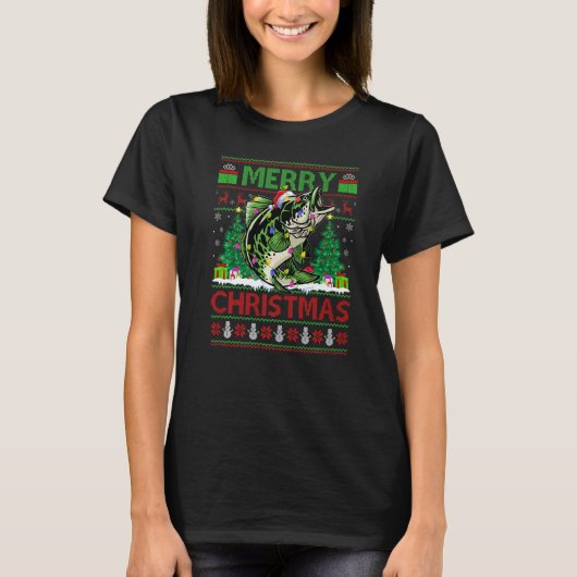 Walleye Fish Xmas Tree Ugly Santa Walleye Christm T-Shirt (Vorderseite)