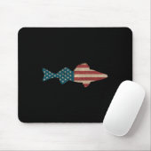 Walleye Fishing American Flag Sauger Anglen Mousepad (Mit Mouse)