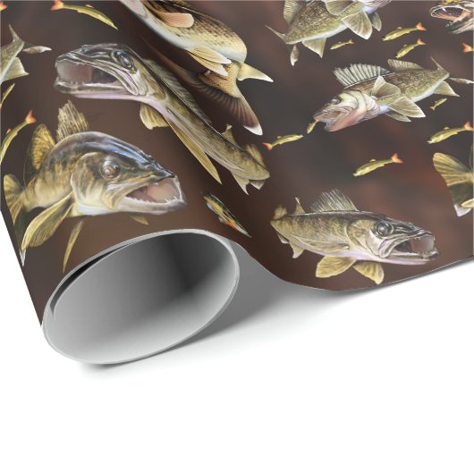 Walleye Fishing Geschenkpapier (Rolleneckpunkt)
