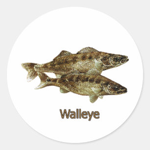 Walleye Fishing-Logo Runder Aufkleber