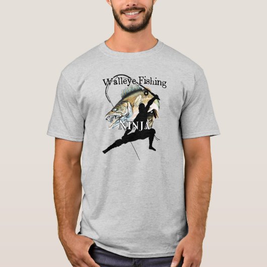 Walleye Fishing Ninja Light Fishing T-Shirt (Vorderseite)