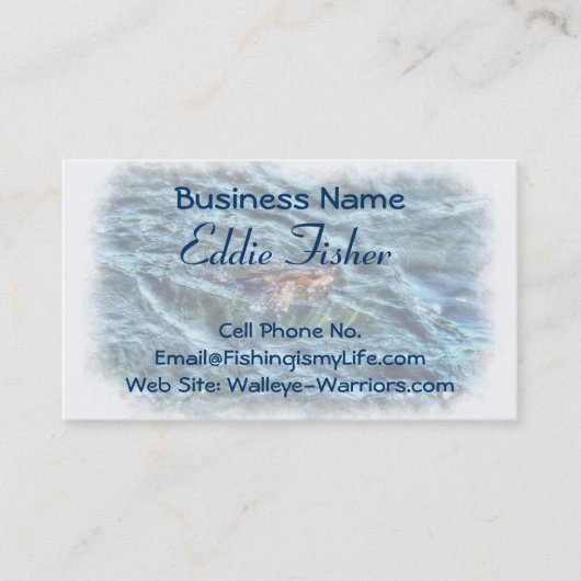 Walleye Fishing Outdoor Fisherman's Sport Biz Card Visitenkarte (Vorderseite)